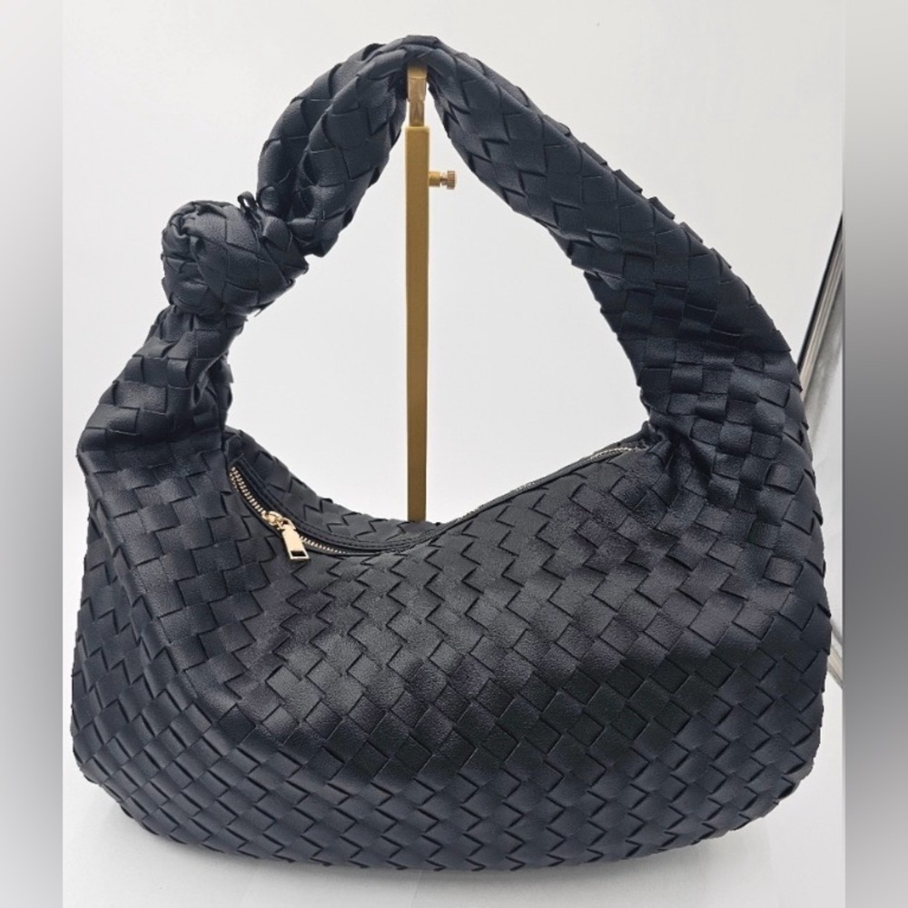 Urban Expressions Black Braided “Tracy” Bag similar to Bottega Veneta Jodie Bag